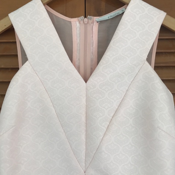 FRNCH Blush Pink Jacquard Skater Dress - Picture 6 of 10
